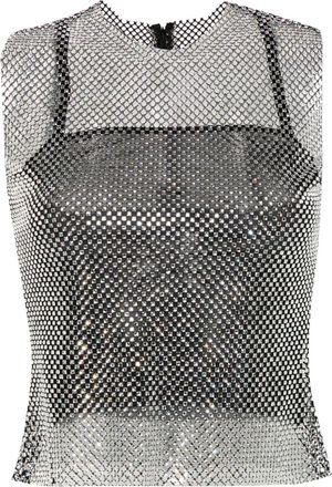 Philosophy di Lorenzo Serafini rhinestone-embellished top - women - Polyester/Polyamide - S - Black