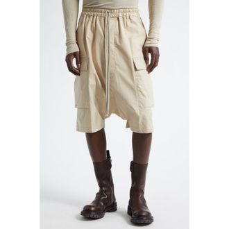 Rick Owens Temple Pods Drawstring Cargo Shorts in Sand at Nordstrom, Size 34 Us