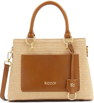 Kazar Beige Handtas met Gevlochten Patroon - Dames - Handtassen - Beige - ONE Size - Tassen
