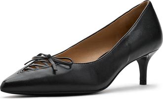 Lauren Ralph Lauren Adrienne Lace-Up Nappa Leather Pumps Womens Shoes Black : 9.5 B - Medium