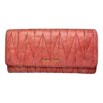 Miu Miu Pre-owned Leather Wallet - Dames - Vintage Accessoires - Roze - ONE Size - Leer - Vintage