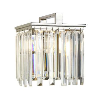 Loops Wall Light Cut Glass Crystals Opal Highly Polished Nickel LED E27 60W in Metallics