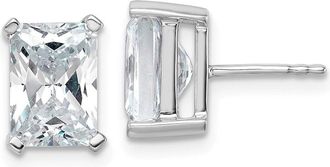 Diamond2Deal 14k White Gold 5 ct Radiant Lab Grown Diamond Stud Earrings VS Clarity, G-H Color