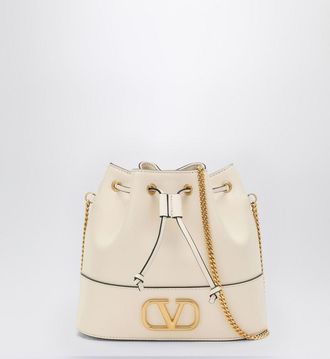 Valentino Garavani Vlogo Ivory Bucket Bag