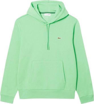 Lacoste Mens Cotton Fleece Hoodie in Green - Size X-Small