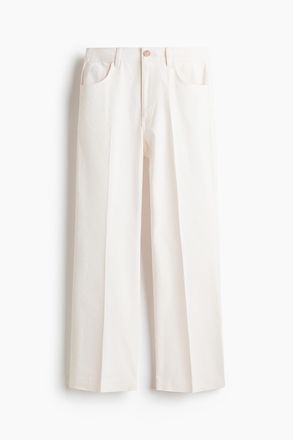 H&M Bootcut-Hose aus Baumwollcanvas - White