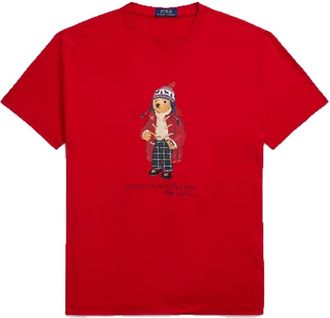 Polo Ralph Lauren Classic Fit Polo Bear Jersey T-shirt - Heren - T-shirts - Rood - M - Katoen - Tops