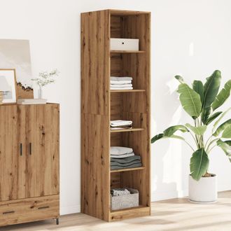 Berkfield Home Wardrobe Artisian Oak 50x50x200 cm Engineered Wood in Brown | Size: 50 x 50 x 200 cm