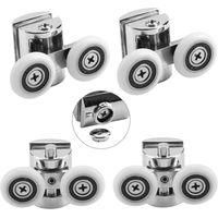 OEM Juego De 4 Rodillos Dobles Para Puertas Correderas De Ducha, 2 Ruedas De Aleaci&oacute;n De Zinc De 23 Mm De Di&aacute;metro Para Ba&ntilde;o