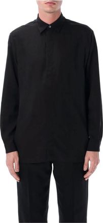 Lardini Oversized Linnen & Lyocell Overhemd - Heren - Casual Overhemden - Zwart - 3XL - Linnen - Overhemden