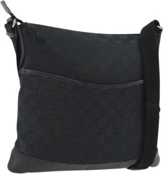 Gucci Pre-owned Canvas Cross Body Bag - Dames - Vintage Schoudertas - Zwart - ONE Size - Vintage