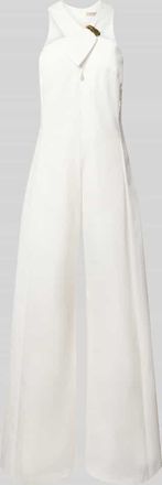 Rinascimento Rinascimento Wide Fit Jumpsuit mit Zierschnalle in Weiss, Gr&ouml;&szlig;e XL