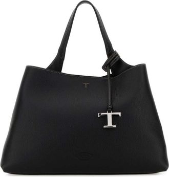 Tod's Black Leather Medium Tote