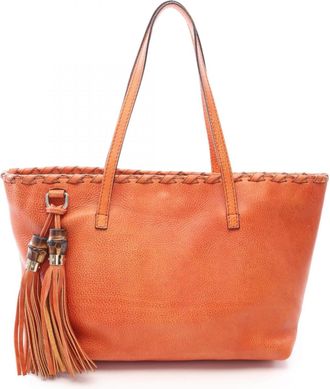 Gucci Orange Leather Handbag Tote Bag (Pre-Owned)