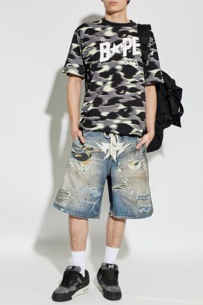 A Bathing Ape T-shirt With Logo, Mens, Grey