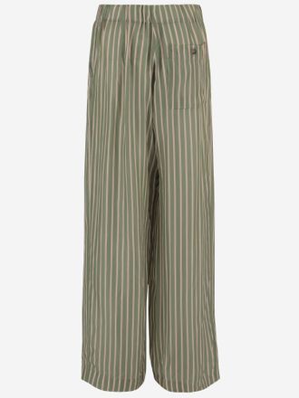 Dries Van Noten Womens Trousers Striped Cupro Green