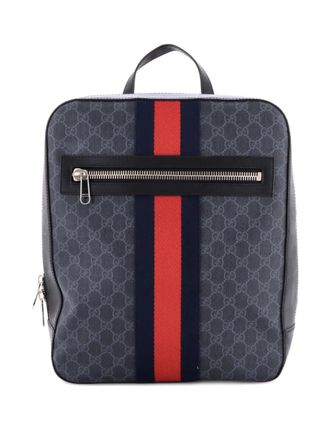 Gucci Web Zip GG Coated Canvas Medium backpack - Zwart