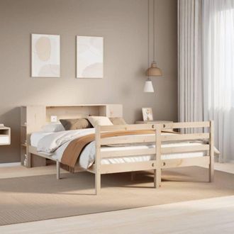 vidaXL Cama Con Estanter&iacute;a Sin Colch&oacute;n Madera Maciza De Pino 140x200cm