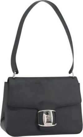 Ferragamo Pre-owned Vala Schoudertas - Dames - Vintage Schoudertas - Zwart - ONE Size - Leer - Vintage