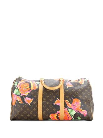 Louis Vuitton Keepall Bag Limited Edition Monogram Roses 50 satchel - Marrone
