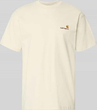 Carhartt Work in Progress T-Shirt mit Label-Stitching und Rundhalsausschnitt in Ecru, Gr&ouml;&szlig;e XXL