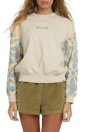 Billabong Atlas Tide Kendal Cotton Blend Fleece Crewneck Sweatshirt in White Cap at Nordstrom Rack, Size Small