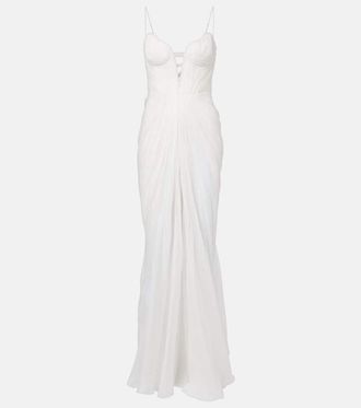 Maria Lucia Hohan Cecilia draped silk muslin gown