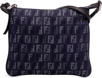 Fendi Pre-owned Fendi Zucchino Denim Crossbody 2305 8BT047 038