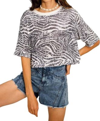 In The Mood For Love Tanie Printed Top In Black-White