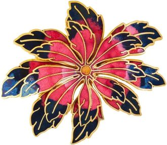 Susan Caplan Vintage Spilla a fiore anni 80 - Nero