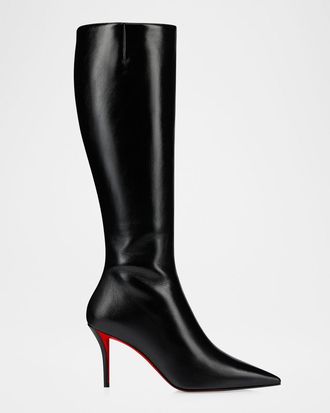 Christian Louboutin 80mm Miss Z Leather Knee-High Boots