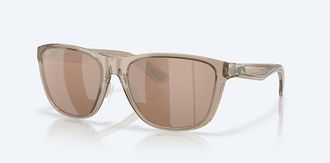Costa Unisex Corrientes Polarized Squared Sunglasses In Taupe Copper Silver Mirror