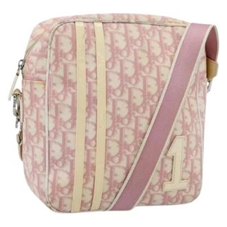Dior Pre-owned Vintage Canvas Shoulder Bag - Dames - Pre-owned - Roze - Maat: ONE Size Leer