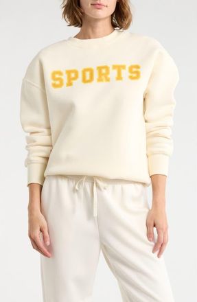 90 Degree by Reflex Varsity Vault Fleece Graphic Sweatshirt in Sugar Swizzle at Nordstrom Rack, Size X-Small