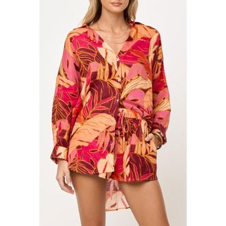 L*Space Rio Linen Cover-Up Tunic in Leaf It To Me at Nordstrom, Size X-Small/small