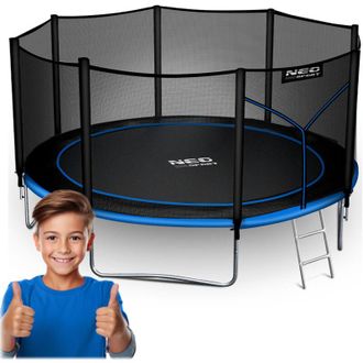 OEM Cama El&aacute;stica De Jard&iacute;n De 404 Cm Con Red Exterior Y Escalera Neo-sport