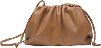 Generic Leather Women Shoulder Bag Small Cloud Crossbody Bags, Compatible For Female Handbags(Brown)