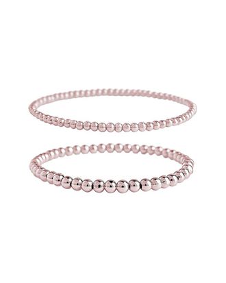 Sterling Forever 14K Rose Gold Plated Beaded Stretch Bracelet