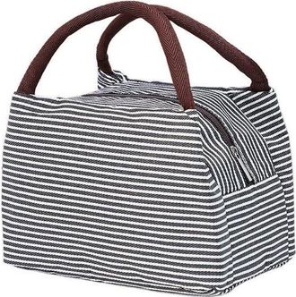 OEM Fiambrera Bento A Rayas Frescas - Bolsa De Almuerzo Impermeable Y Port&aacute;til