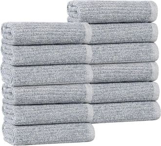 Superior Set Of 12 Destin Medium Weight Solid Ribbed Washcloths