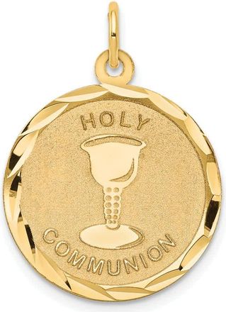 Diamond2Deal 14k Yellow Gold Holy Communion Disc Pendant