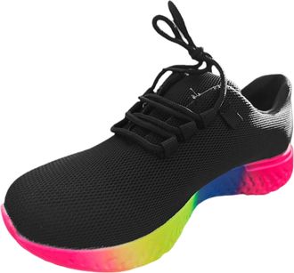 Generic Women Orthopedic Running Trainers Womens Wide Fit Slip on Shoes 2025 Spring New European American Large Low Elastic Single Shoe Casual Thick Sole Knit