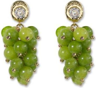 Classicharms Olivia Cascade Cluster Peridot Bead Drop Earrings in Green at Nordstrom