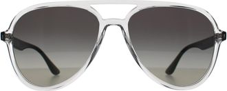 Ray-Ban RB4376 647711 gepolijst transparant grijs gradiënt zonnebril