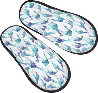 Generic Plush Slippers Cool Giraffe Reusable Cotton Slippers Portable Indoor Shoes For Room Indoor Holiday M
