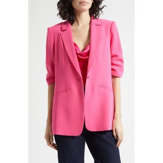 Cinq &agrave; Sept Khloe Short-Sleeve Blazer in Beetroot Purple at Nordstrom, Size 12