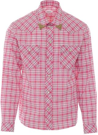 Versace Red And White Informal Check Shirt