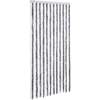 vidaXL Vidaxl - Cortina Mosquitera Gris Y Blanco Chenilla 100x220 Cm
