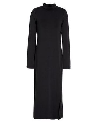 8 by YOOX MOCK-NECK FRONT SPLIT MIDI DRESS W/ FLARED SLEEVES