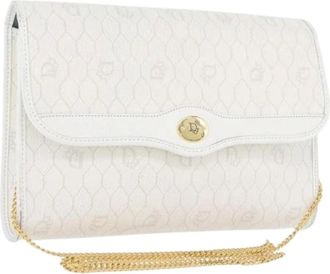 Dior Pre-owned Clutches, female, White, Size: ONE SIZE Pre-owned Vintage Honeycomb Canvas Shoulder Bag